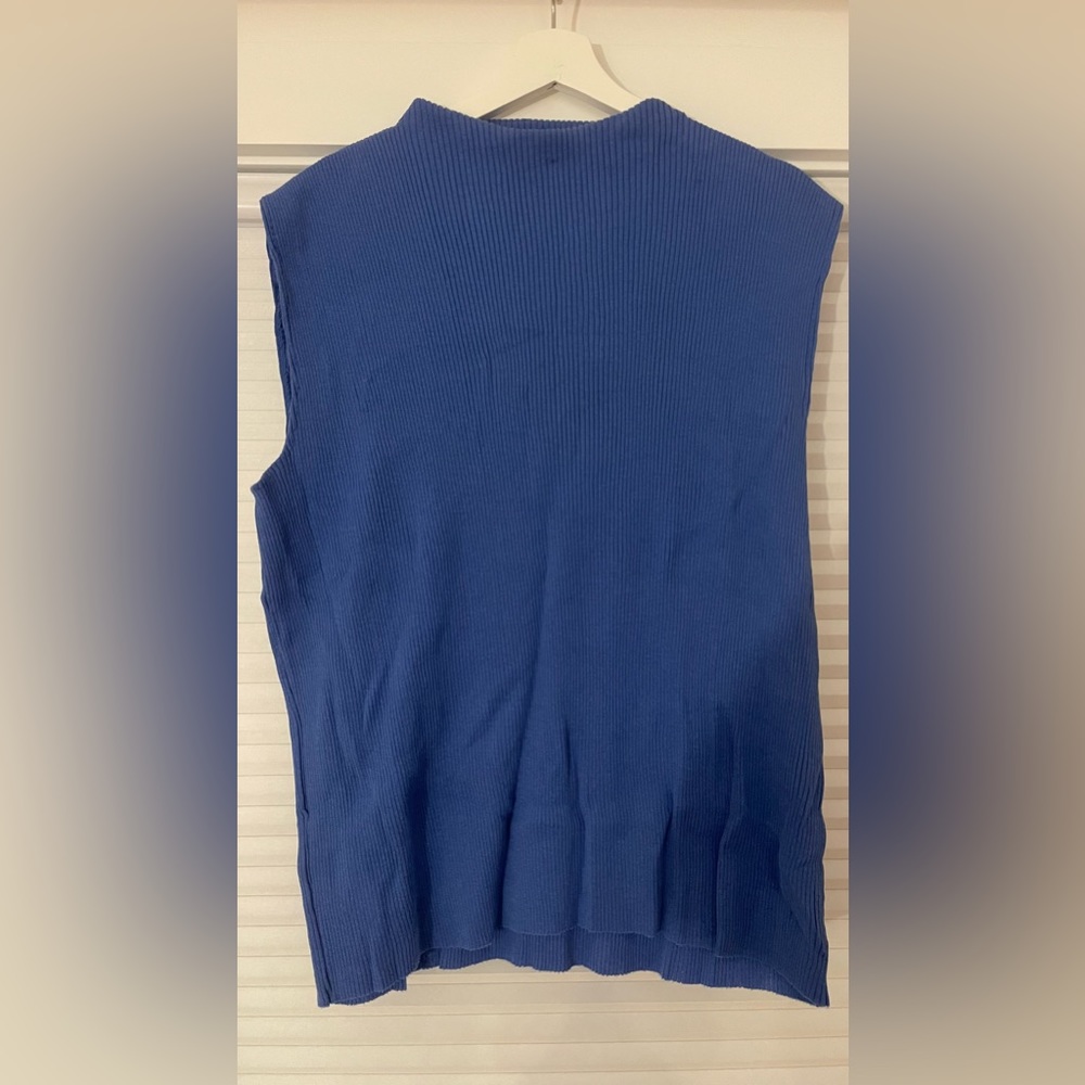 Men’s COS Size L royal blue ribbed sweater vest.